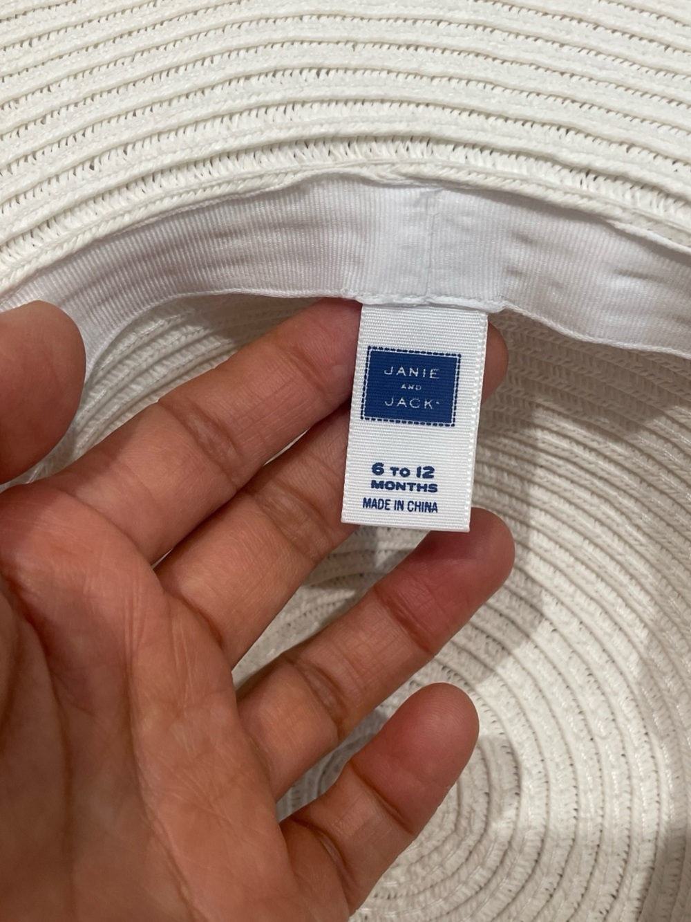 Janie and Jack Cream Woven Baby Sun Hat